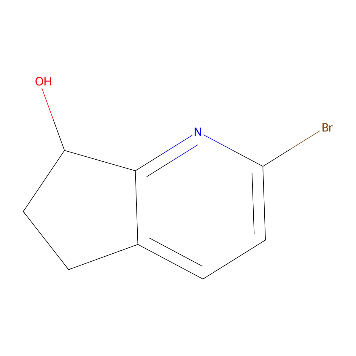 2-Bromo-6,7-dihydro-5H-cyclopenta[b]pyridin-7-ol molecular structure, CAS 2376147-37-2