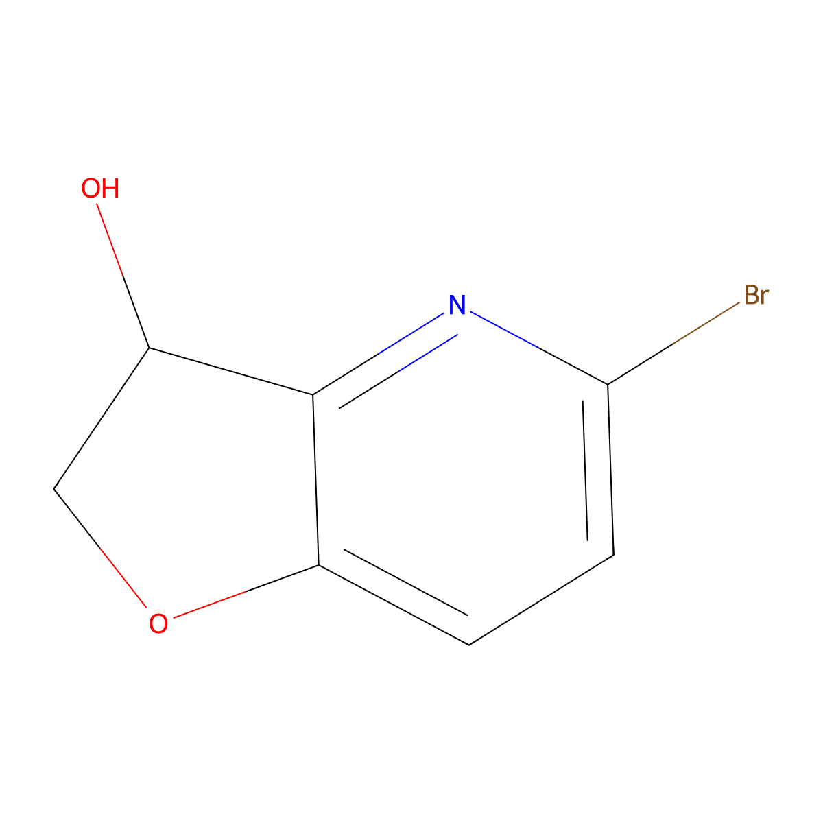 5-Bromo-2,3-dihydrofuro[3,2-b]pyridin-3-ol molecular structure, CAS 2376147-47-4