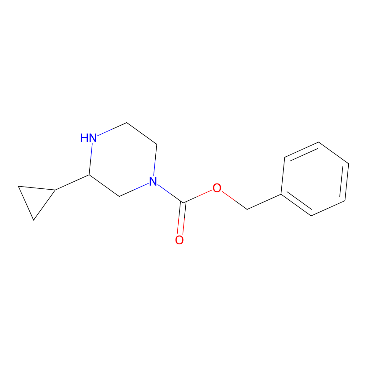Benzyl 3-cyclopropylpiperazine-1-carboxylate molecular structure, CAS 2376274-24-5
