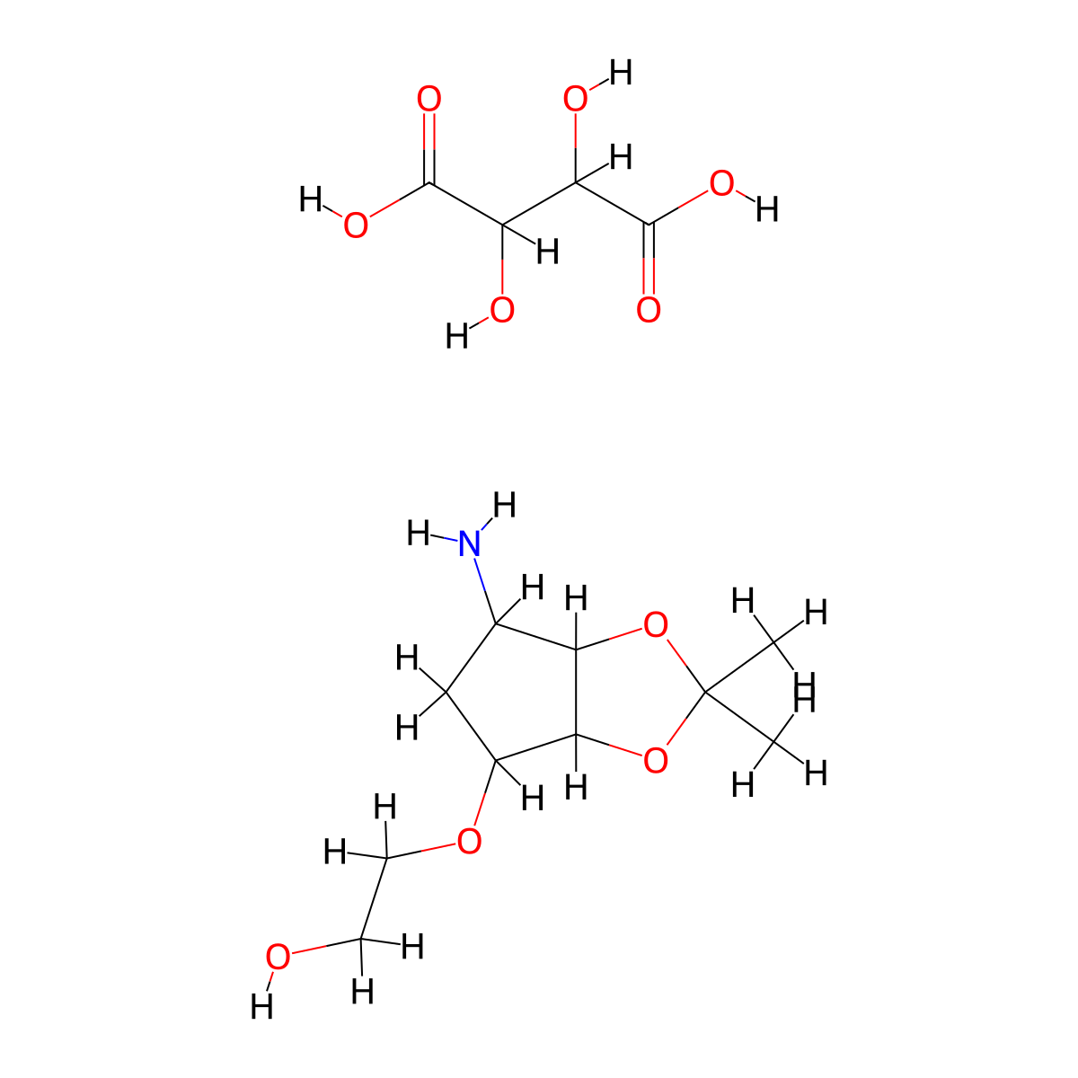 2-((3aR,4S,6R,6aS)-6-Amino-2,2-dimethyltetrahydro-3aH-cyclopenta[d][1,3]dioxol-4-yloxy)ethanol L-tataric acid molecular structure, CAS 2376278-68-9