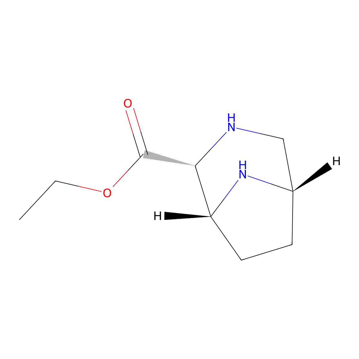 rac-ethyl (1R,2R,5S)-3,8-diazabicyclo[3.2.1]octane-2-carboxylate molecular structure, CAS 2376316-76-4