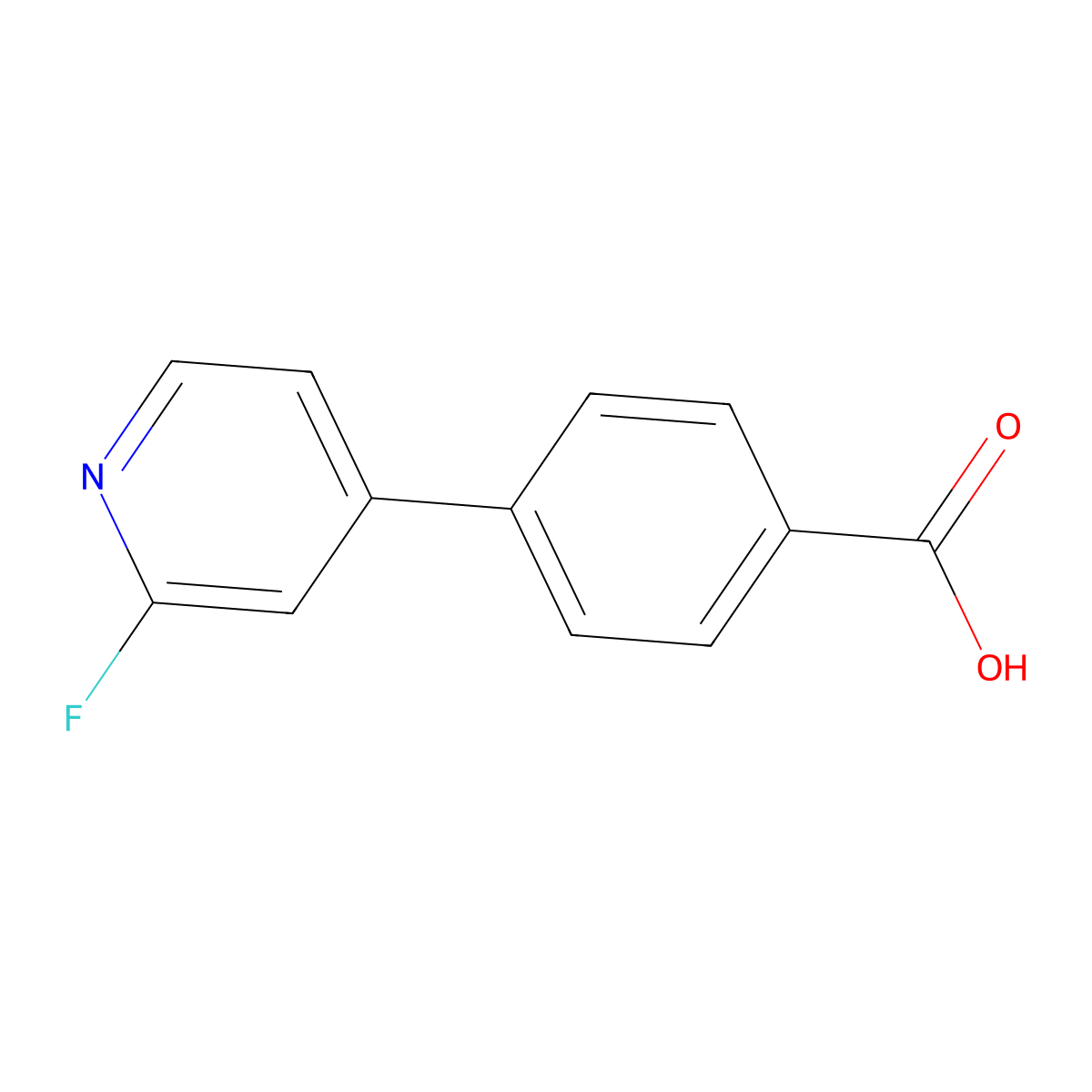 Benzoic acid, 4-(2-fluoro-4-pyridinyl)- molecular structure, CAS 2376439-38-0