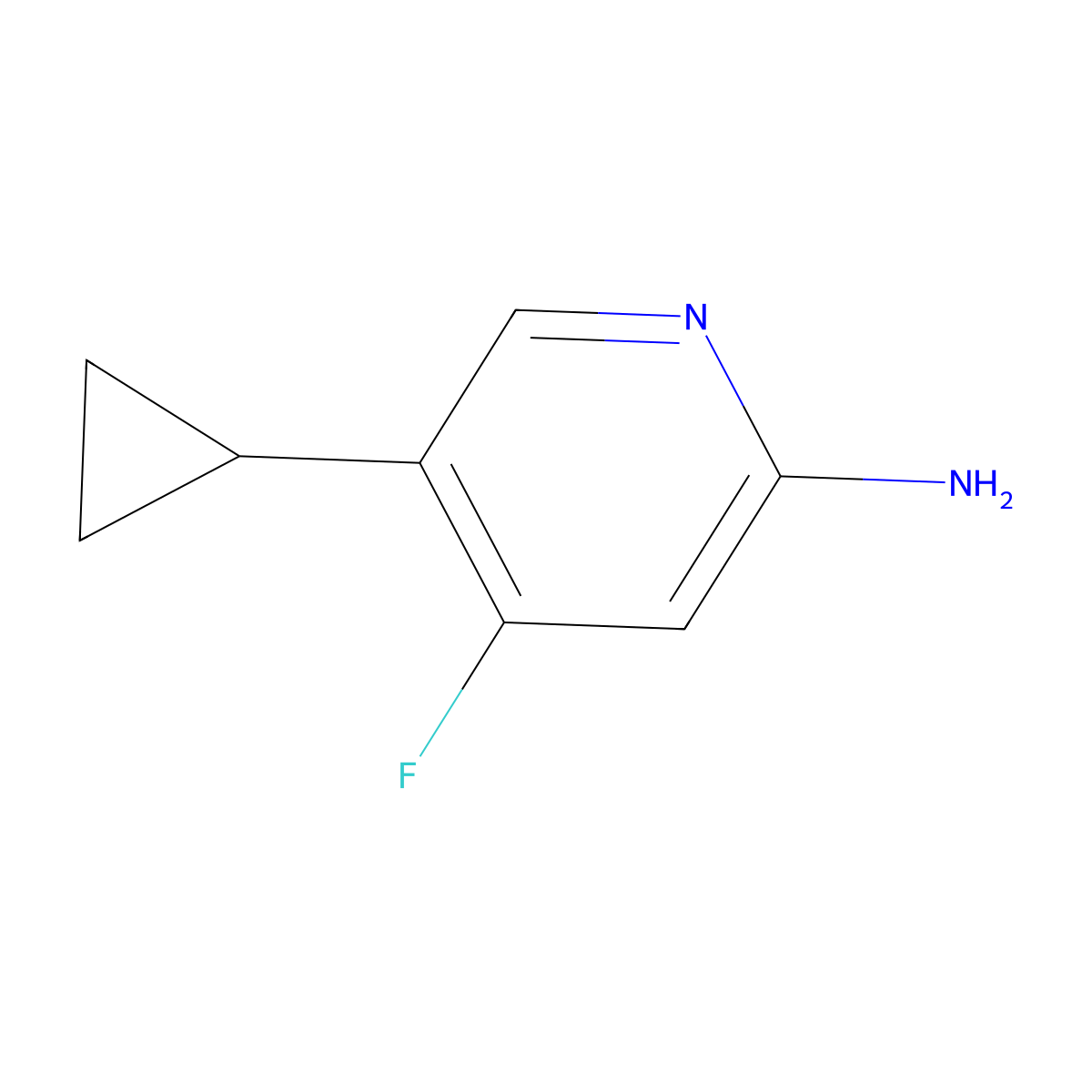 5-Cyclopropyl-4-fluoro-2-pyridinamine molecular structure, CAS 2376490-91-2