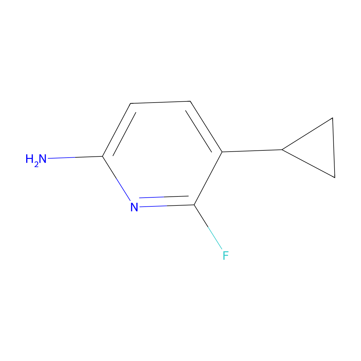 5-Cyclopropyl-6-fluoropyridin-2-amine molecular structure, CAS 2376491-61-9