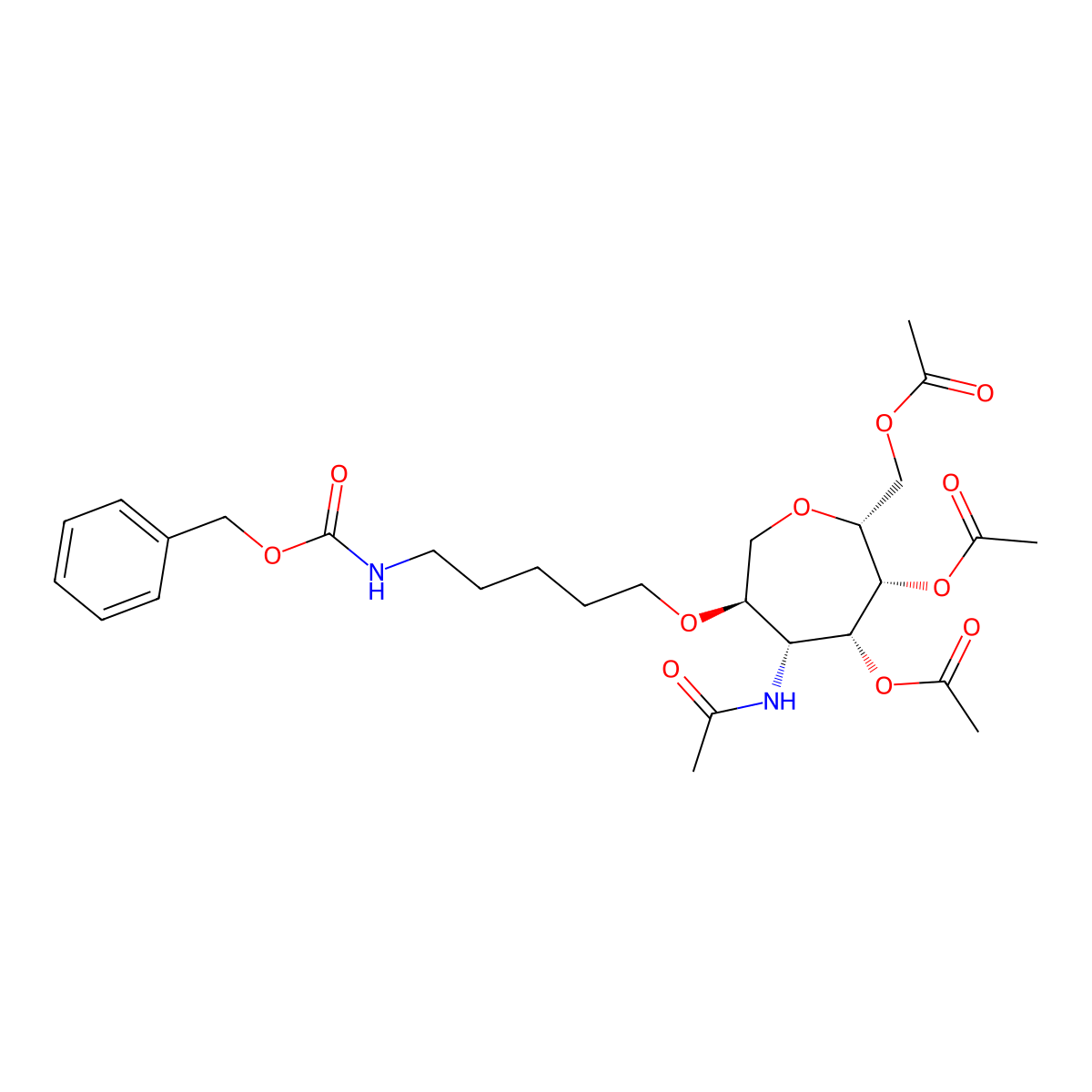 [(2R,3R,4R,5R,6R)-3,4-bis(acetyloxy)-6-[(5-{[(benzyloxy)carbonyl]amino}pentyl)oxy]-5-acetamidooxepan-2-yl]methyl acetate molecular structure, CAS 2376495-66-6