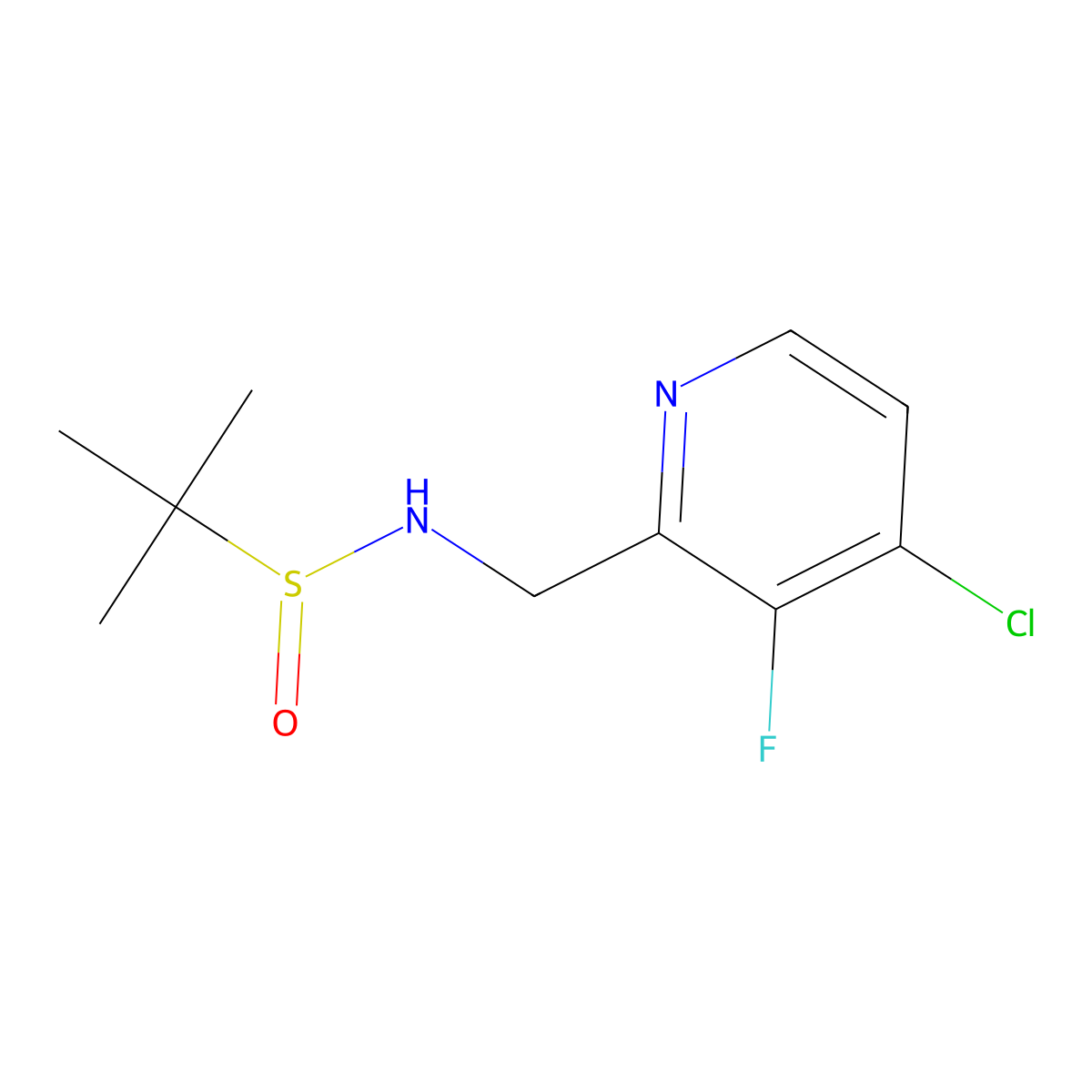 N-[(4-chloro-3-fluoropyridin-2-yl)methyl]-2-methylpropane-2-sulfinamide molecular structure, CAS 2376499-00-0