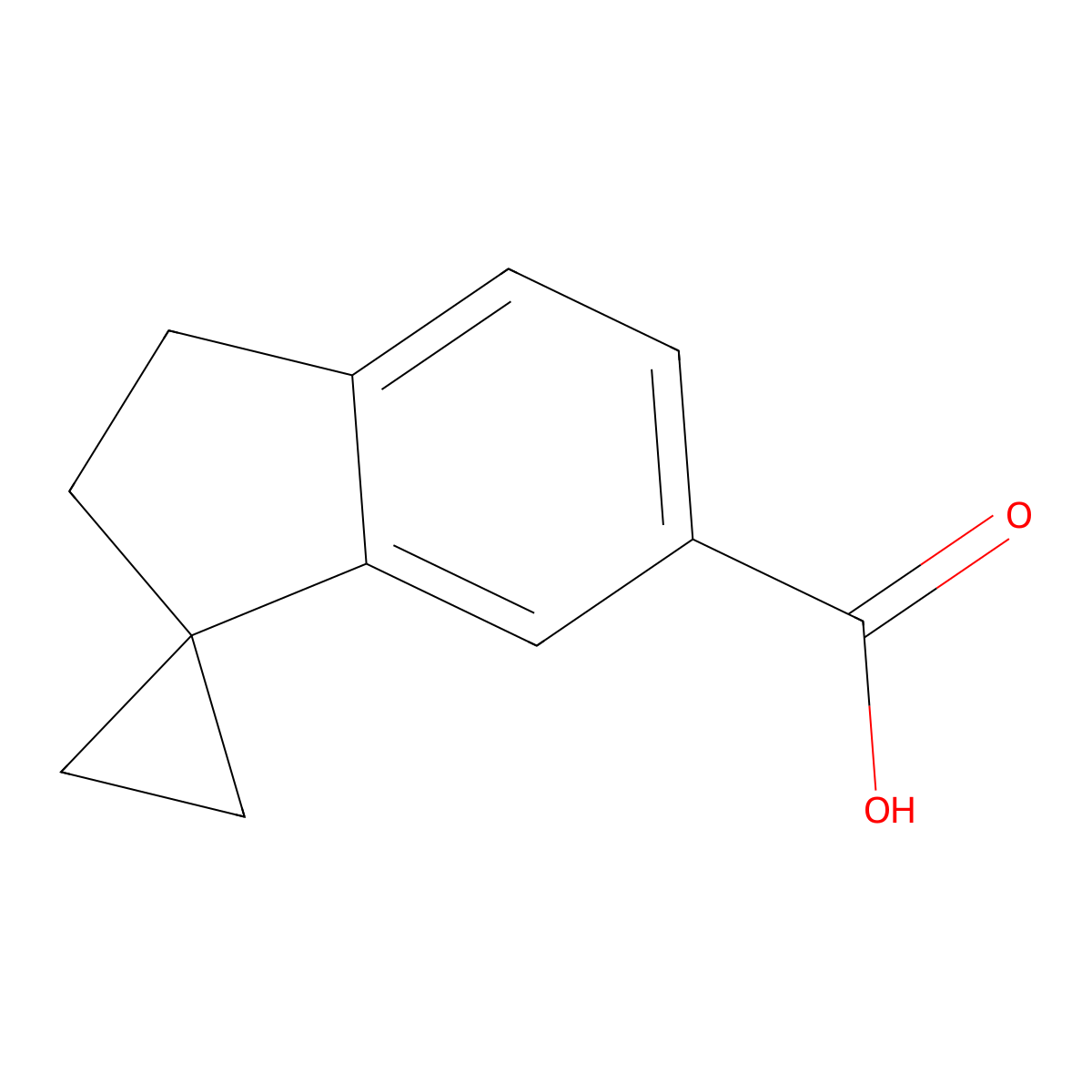 2',3'-Dihydrospiro(cyclopropane-1,1'-indene)-6'-carboxylic acid molecular structure, CAS 2376514-25-7