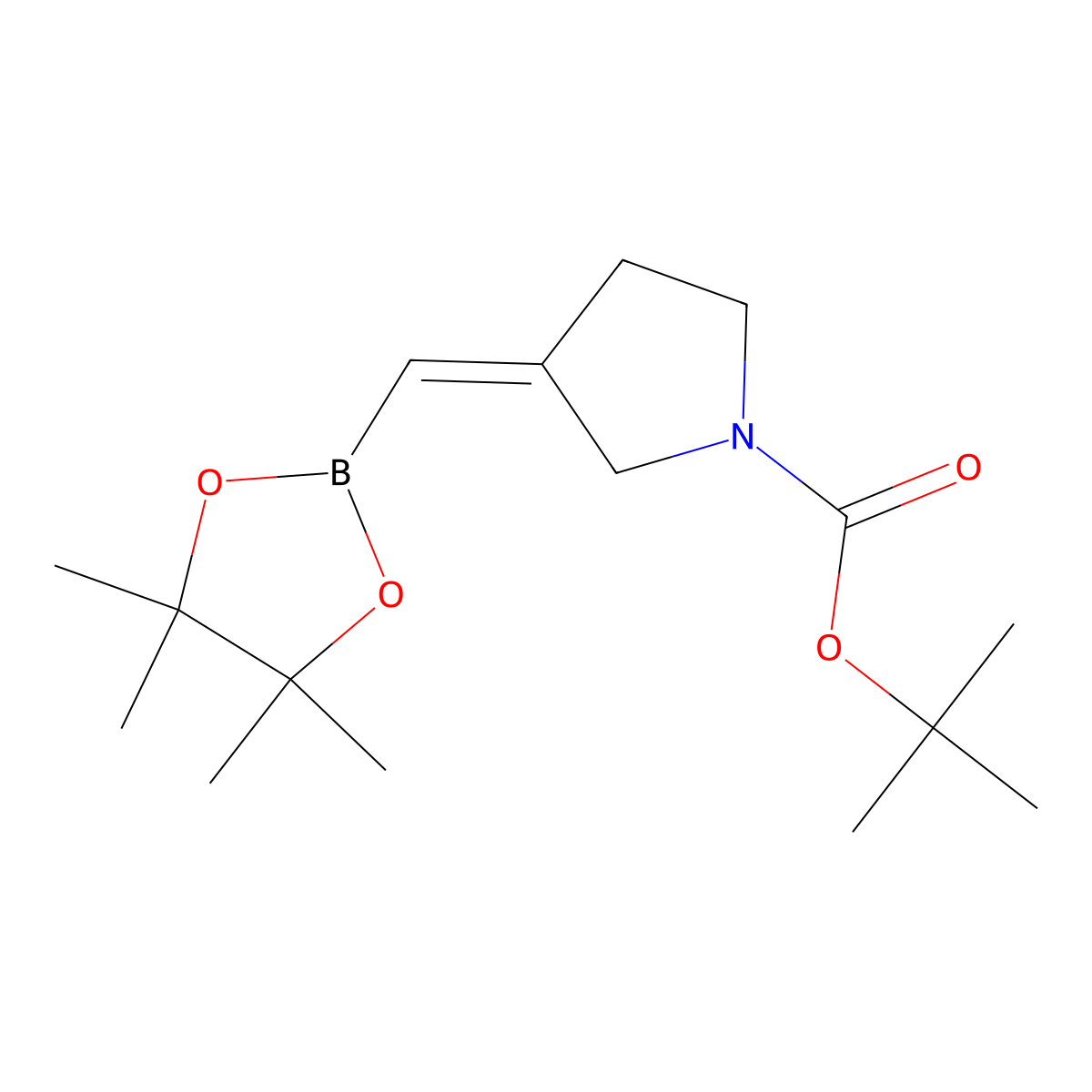 tert-butyl (3Z)-3-((4,4,5,5-tetramethyl-1,3,2-dioxaborolan-2-yl)methylidene)pyrrolidine-1-carboxylate molecular structure, CAS 2376591-84-1