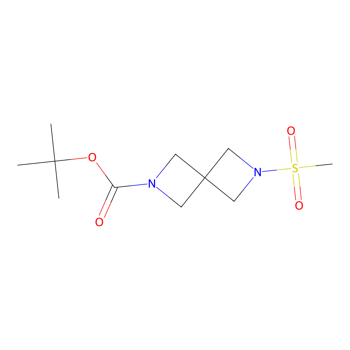 tert-Butyl 6-(methylsulfonyl)-2,6-diazaspiro[3.3]heptane-2-carboxylate molecular structure, CAS 2376599-29-8