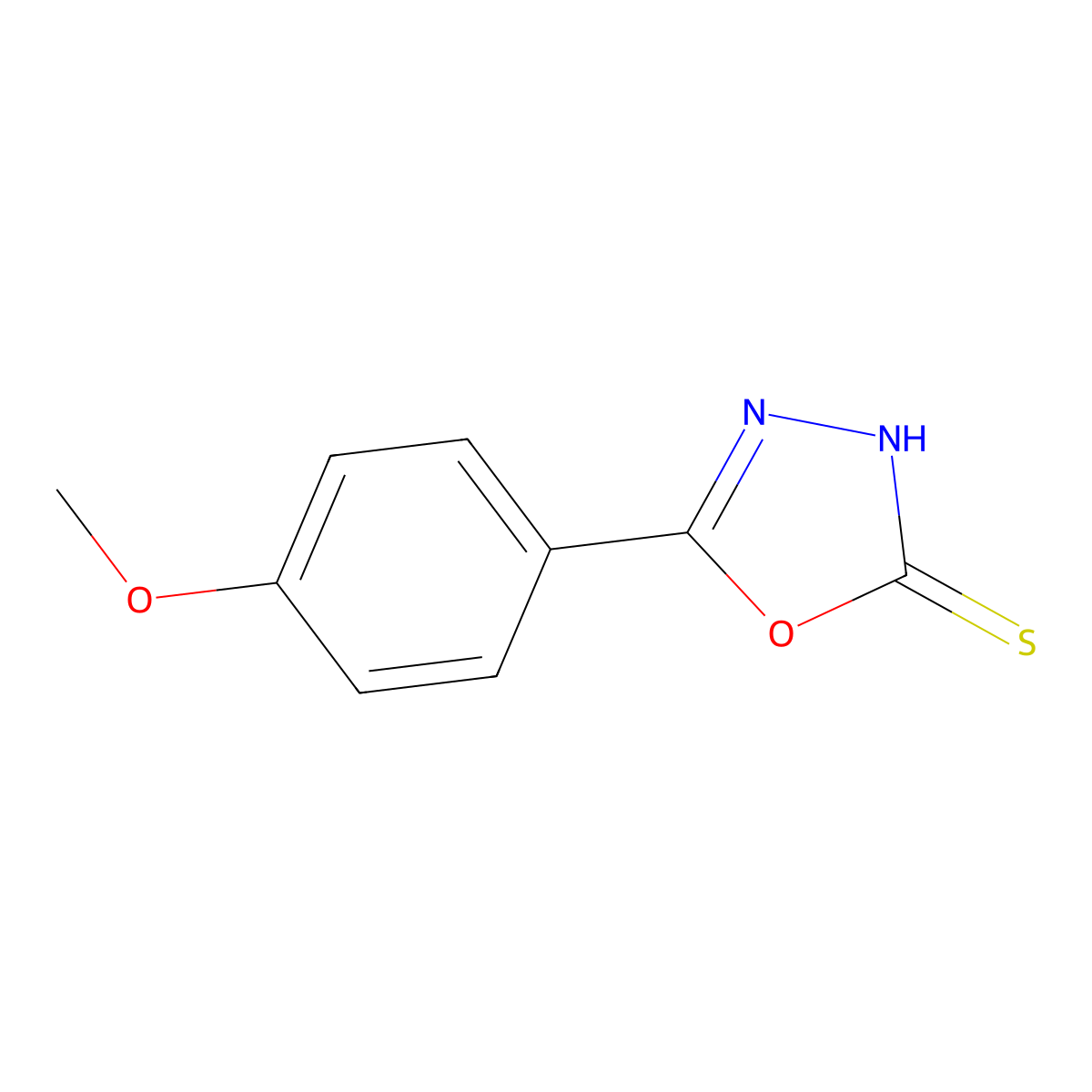 5-(4-Methoxyphenyl)-1,3,4-oxadiazole-2-thiol molecular structure, CAS 23766-26-9