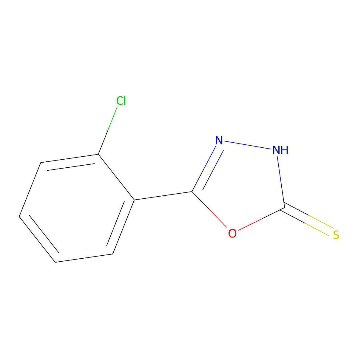 5-(2-Chlorophenyl)-1,3,4-oxadiazole-2-thiol molecular structure, CAS 23766-27-0