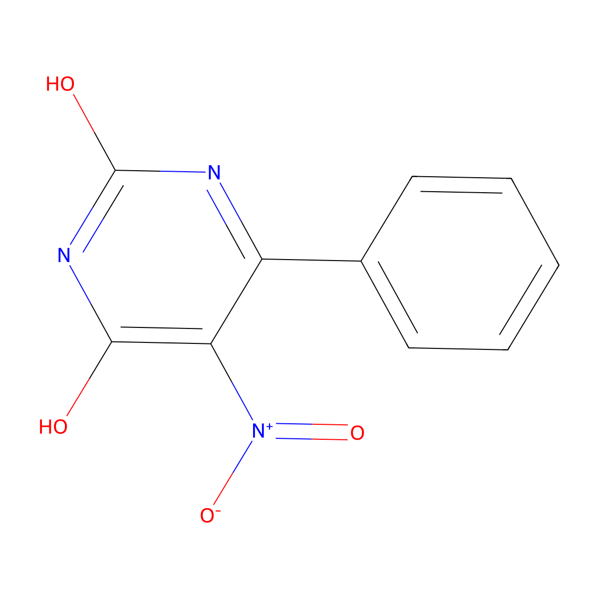 5-Nitro-6-phenyl-2,4-pyrimidinediol molecular structure, CAS 23766-62-3