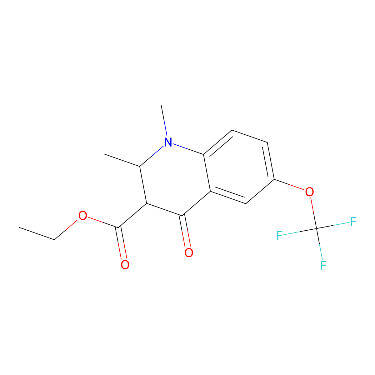 Ethyl 1,2-dimethyl-4-oxo-6-(trifluoromethoxy)-1,2,3,4-tetrahydroquinoline-3-carboxylate molecular structure, CAS 2376604-10-1