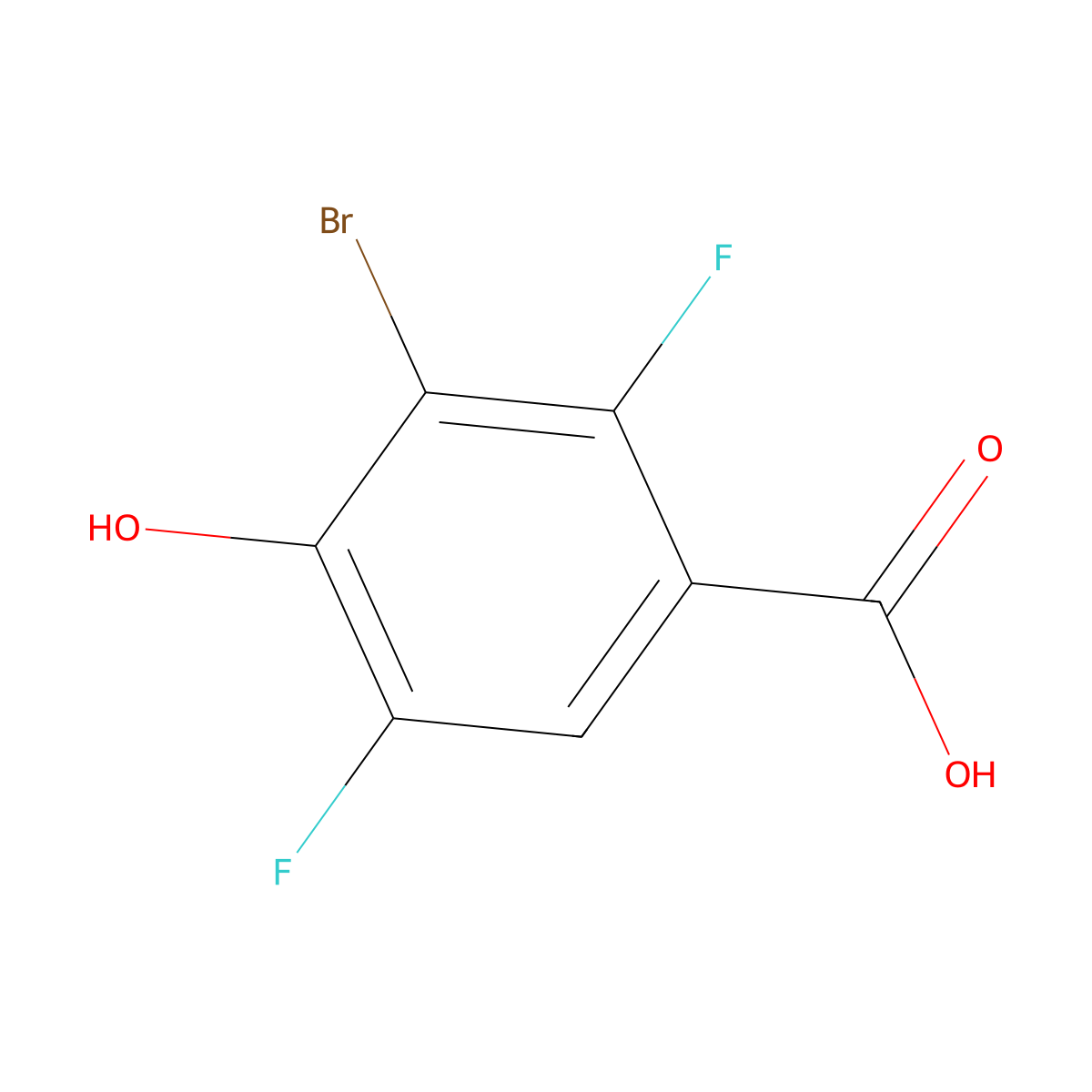 3-Bromo-2,5-difluoro-4-hydroxybenzoic acid molecular structure, CAS 2376607-79-1