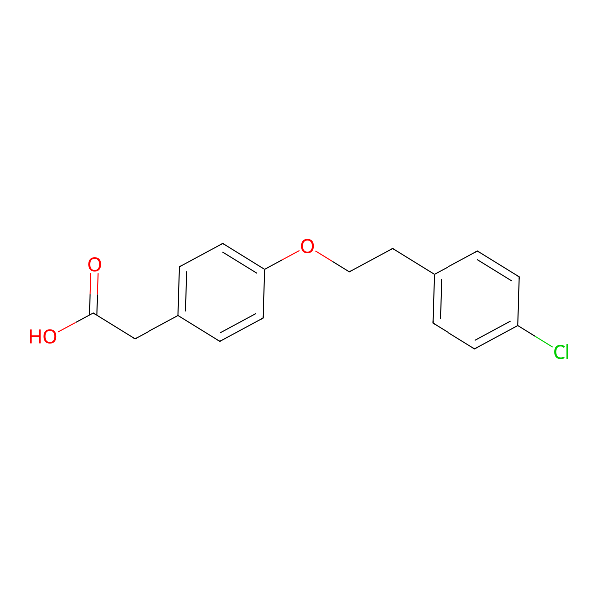 2-{4-[2-(4-Chlorophenyl)ethoxy]phenyl}acetic acid molecular structure, CAS 2376621-41-7