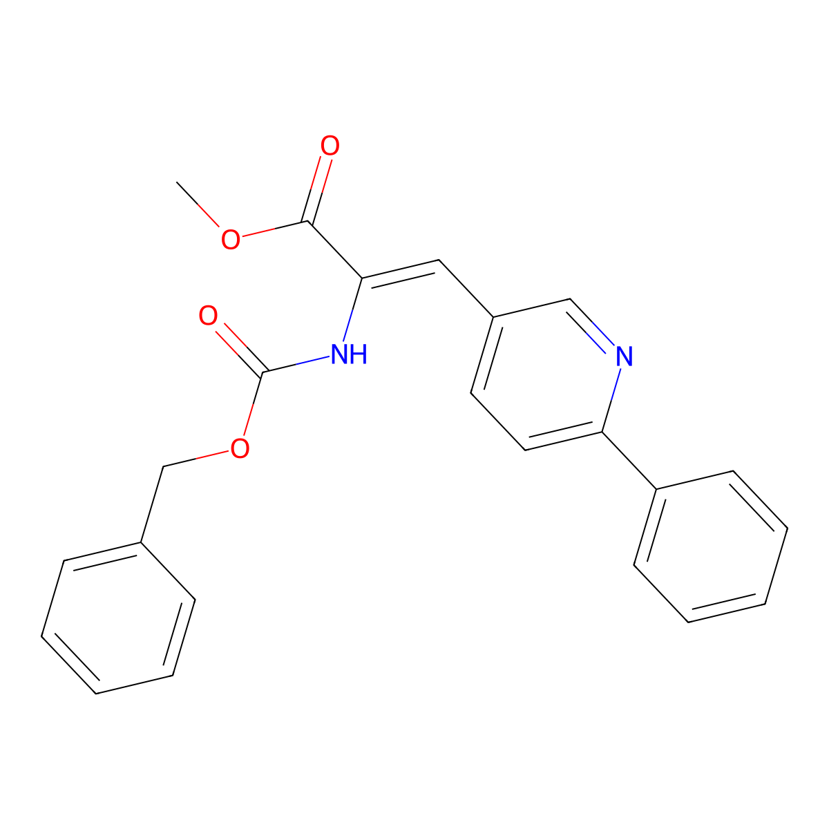 Methyl (2Z)-2-{[(benzyloxy)carbonyl]amino}-3-(6-phenylpyridin-3-yl)prop-2-enoate molecular structure, CAS 2376621-92-8
