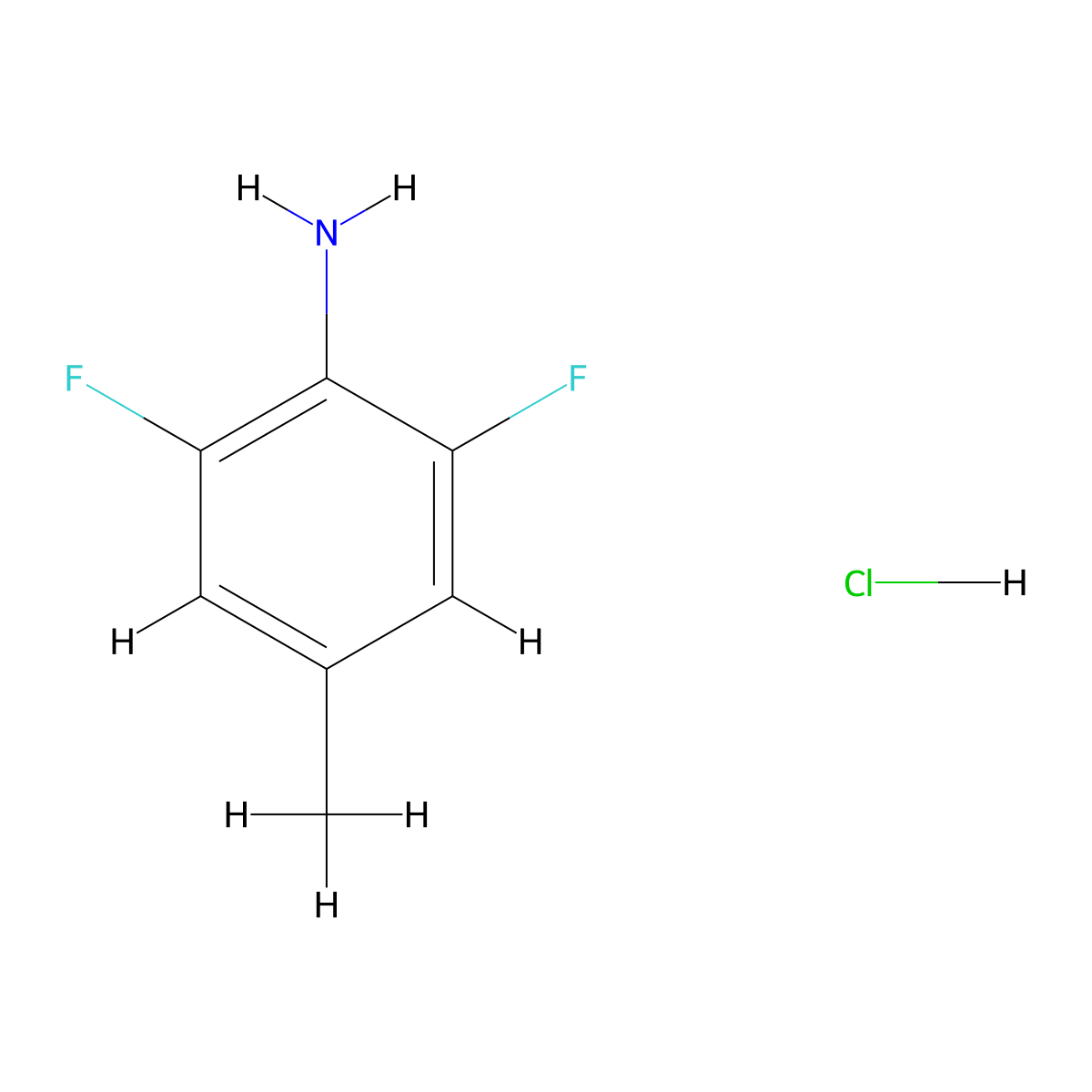 2,6-Difluoro-4-methylaniline hydrochloride molecular structure, CAS 2376634-09-0
