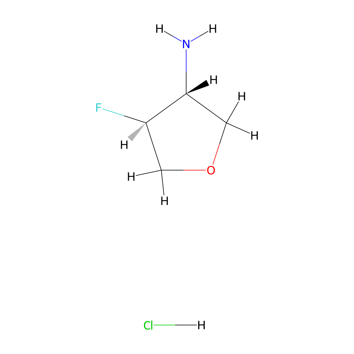 trans-4-Fluorotetrahydrofuran-3-amine HCl molecular structure, CAS 2376696-27-2