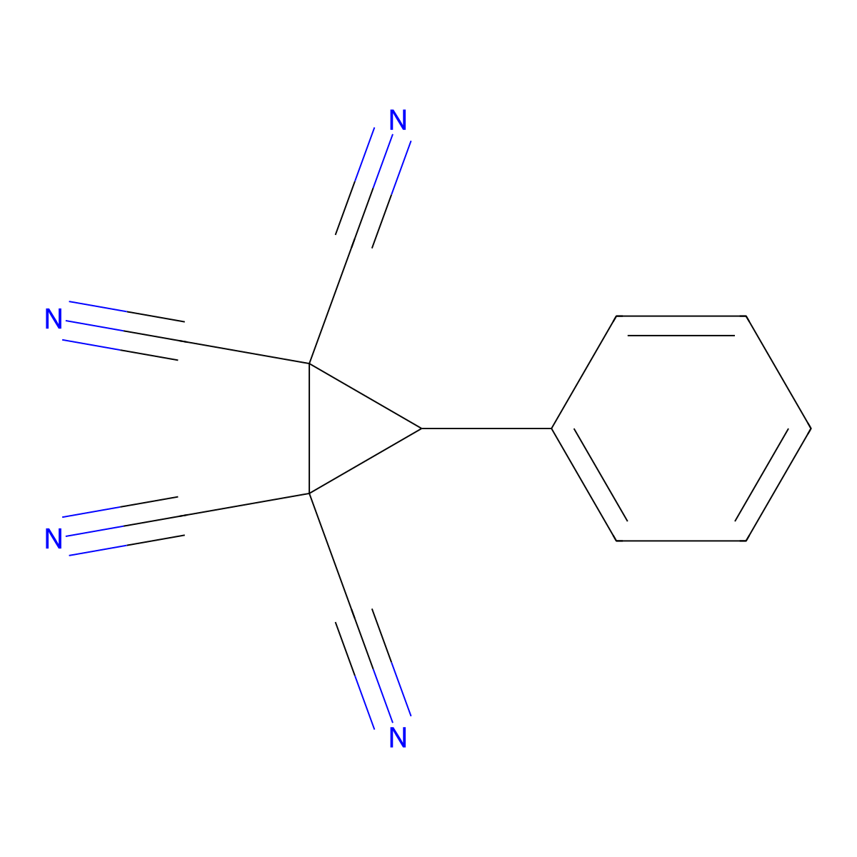 1,1,2,2-Cyclopropanetetracarbonitrile, 3-phenyl- molecular structure, CAS 23767-79-5