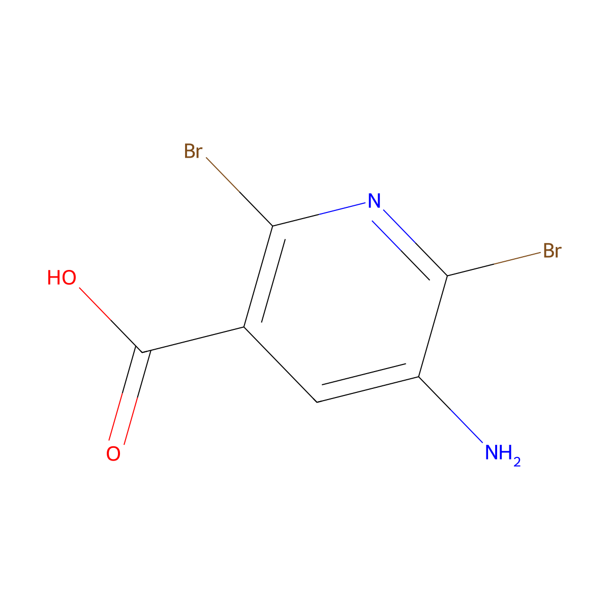 5-Amino-2,6-dibromopyridine-3-carboxylic acid molecular structure, CAS 2376726-70-2