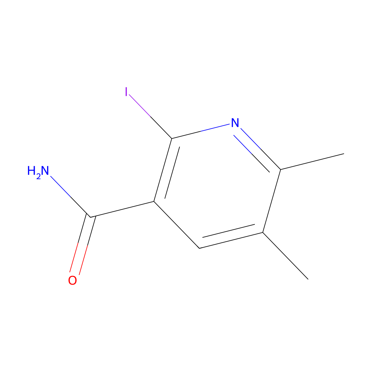 2-Iodo-5,6-dimethylpyridine-3-carboxamide molecular structure, CAS 2376726-76-8