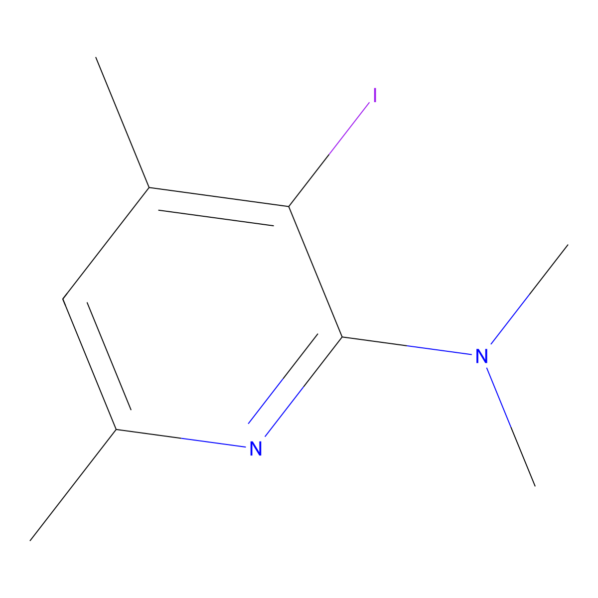 3-iodo-N,N,4,6-tetramethylpyridin-2-amine molecular structure, CAS 2376726-77-9