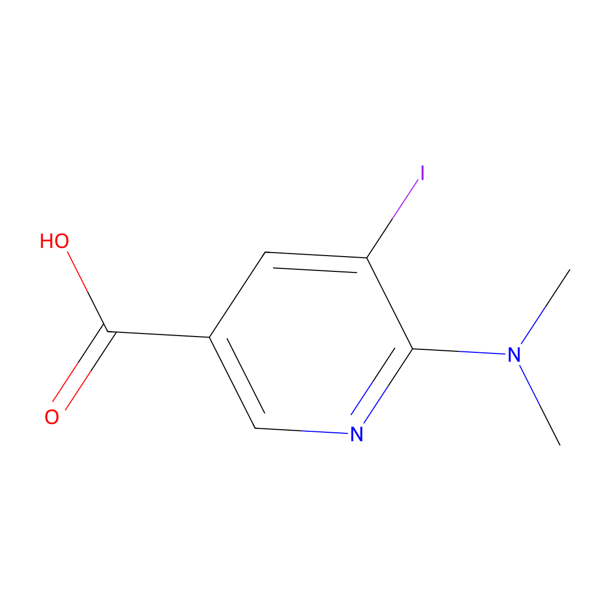 6-(Dimethylamino)-5-iodopyridine-3-carboxylic acid molecular structure, CAS 2376729-74-5