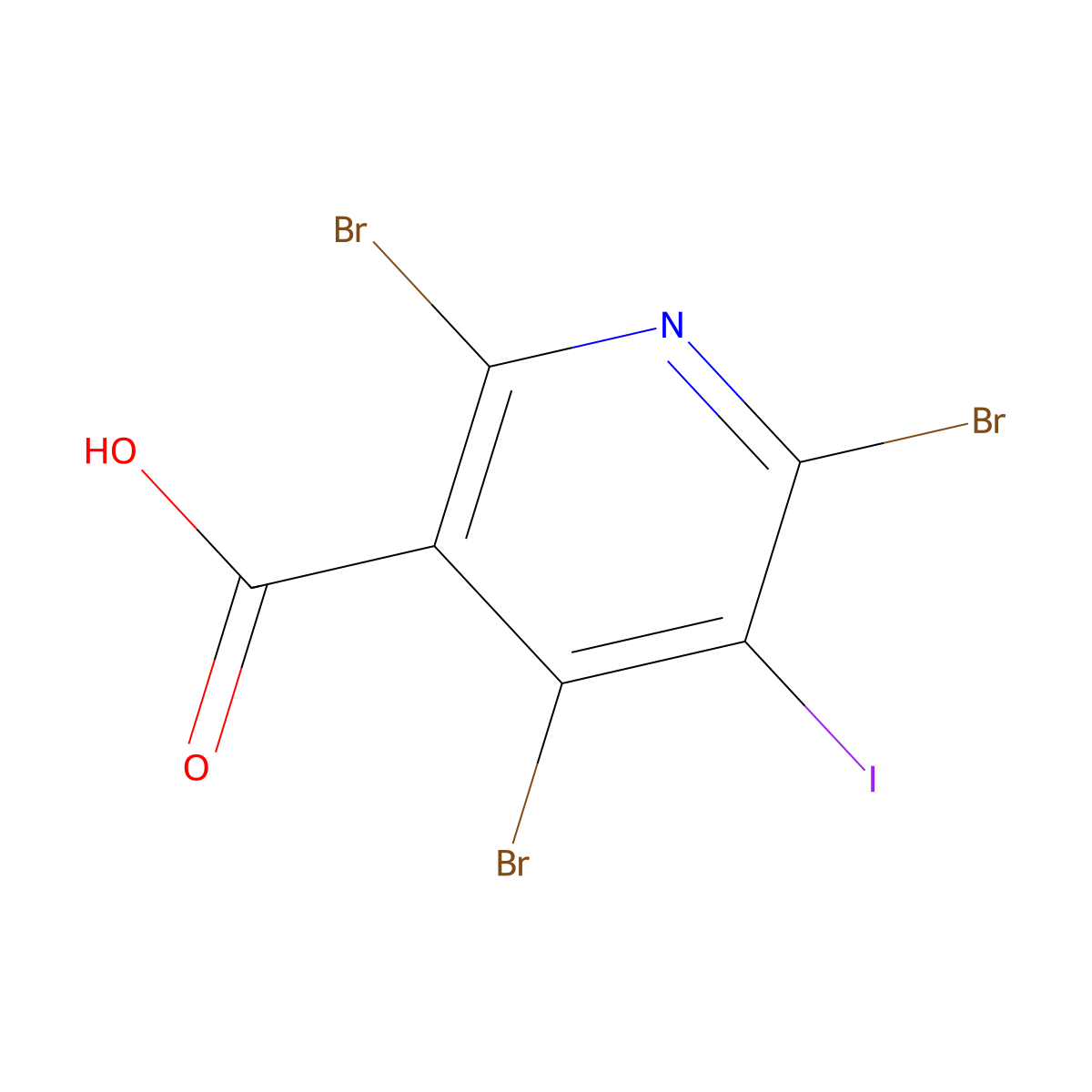 2,4,6-Tribromo-5-iodopyridine-3-carboxylic acid molecular structure, CAS 2376729-83-6