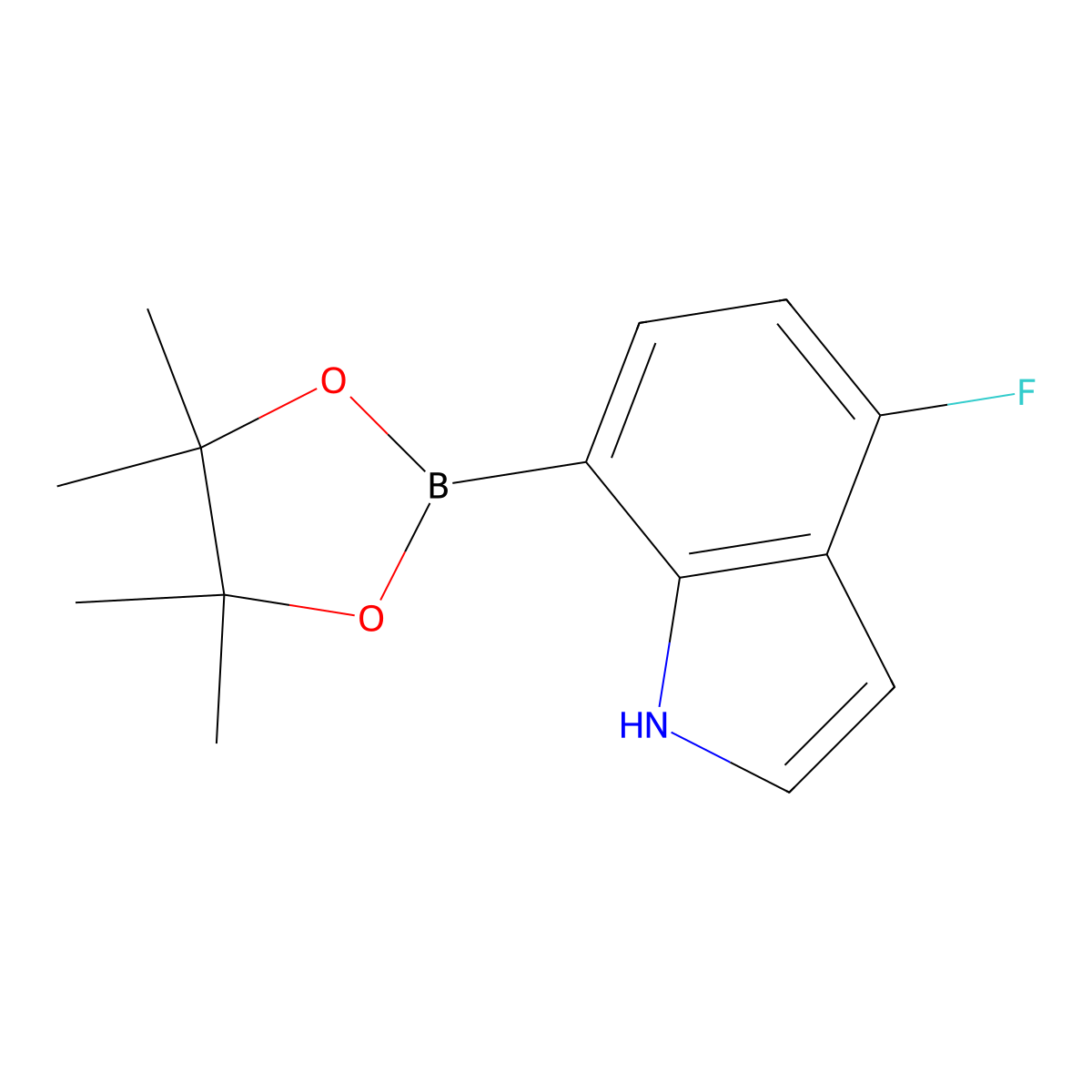 4-fluoro-7-(4,4,5,5-tetramethyl-1,3,2-dioxaborolan-2-yl)-1H-indole molecular structure, CAS 2376880-05-4