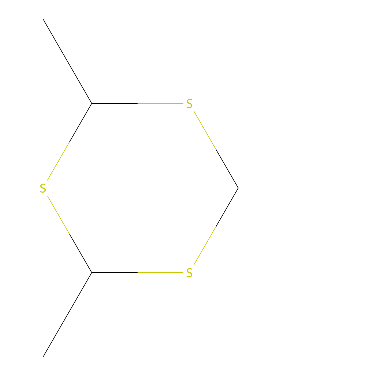 2,4,6-Trimethyl-1,3,5-trithiane molecular structure, CAS 23769-39-3