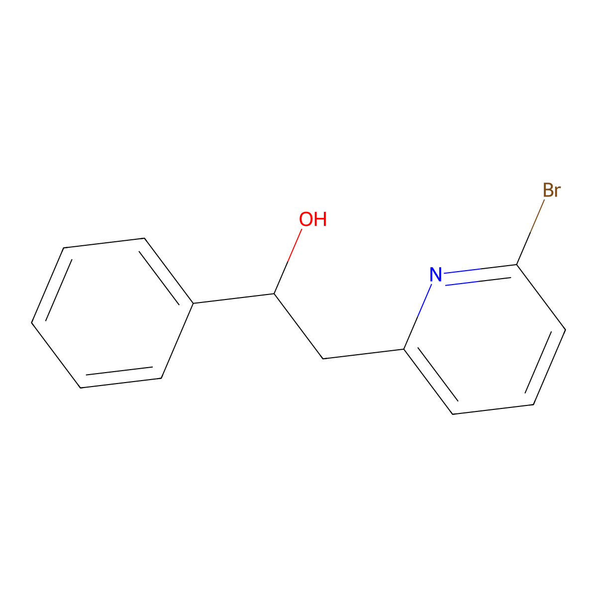 6-Bromo-alpha-phenyl-2-pyridineethanol molecular structure, CAS 2376922-61-9