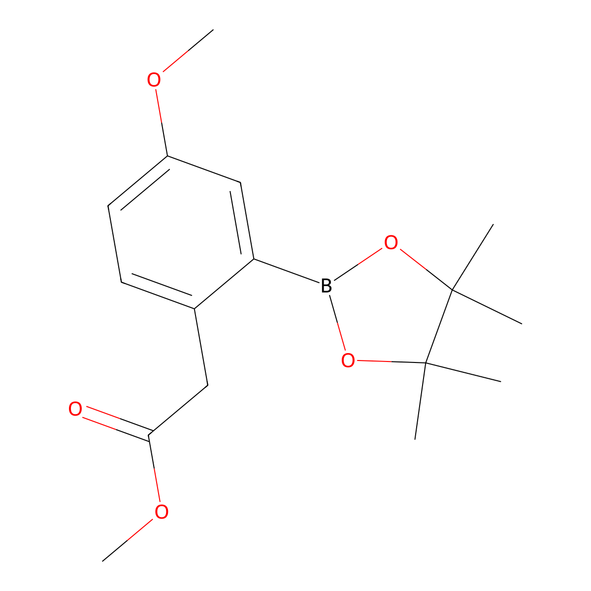 Methyl2-[4-methoxy-2-(4,4,5,5-tetramethyl-1,3,2-dioxaborolan-2-yl)phenyl]acetate molecular structure, CAS 2376922-70-0