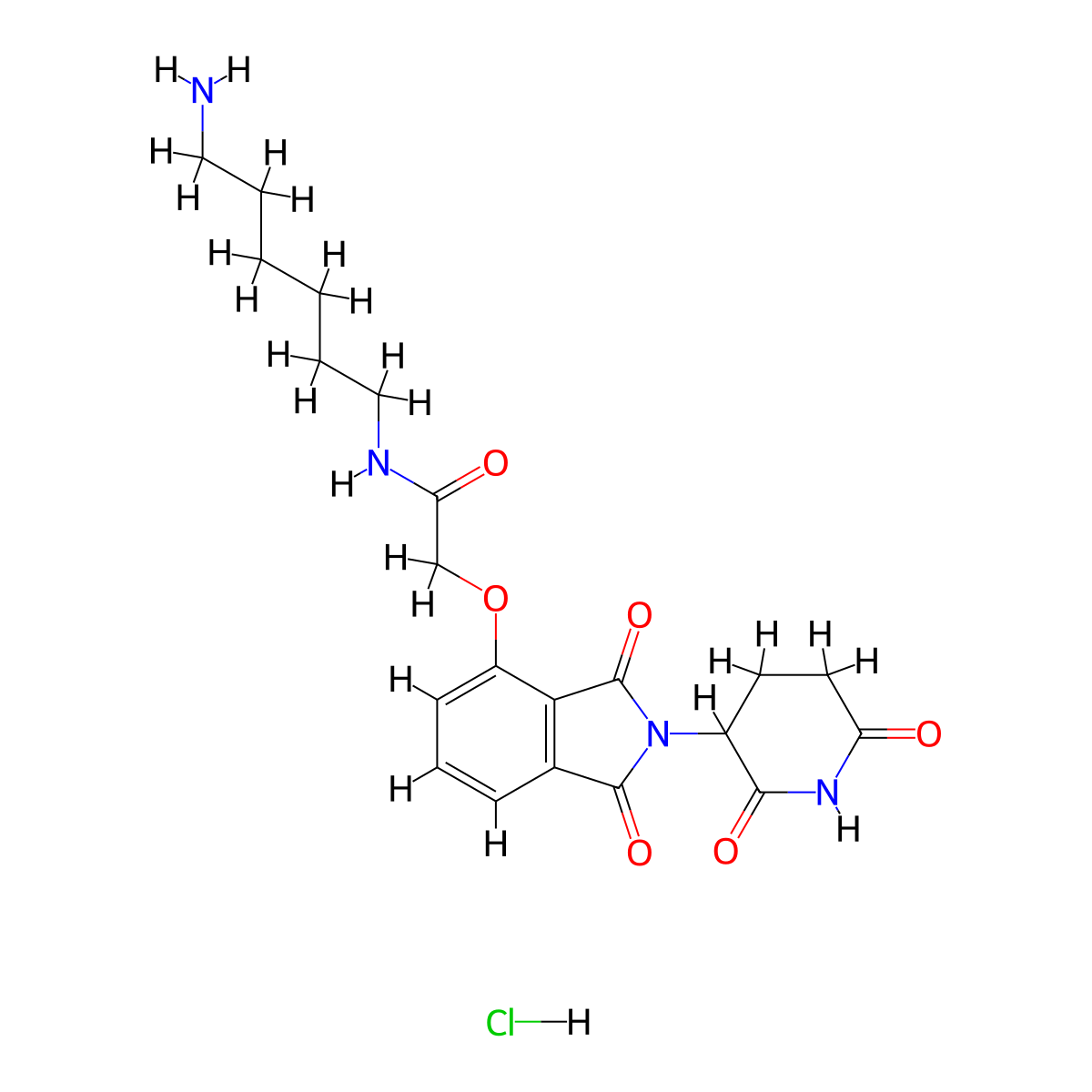 N-(6-Aminohexyl)-2-((2-(2,6-dioxopiperidin-3-yl)-1,3-dioxoisoindolin-4-yl)oxy)acetamide hydrochloride molecular structure, CAS 2376990-31-5
