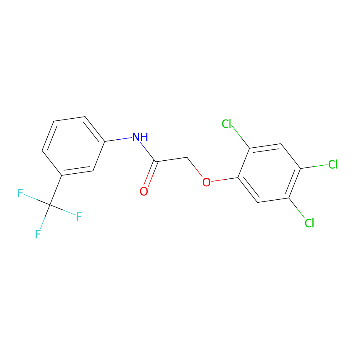 2-(2,4,5-Trichlorophenoxy)-3'-(trifluoromethyl)acetanilide molecular structure, CAS 2377-27-7