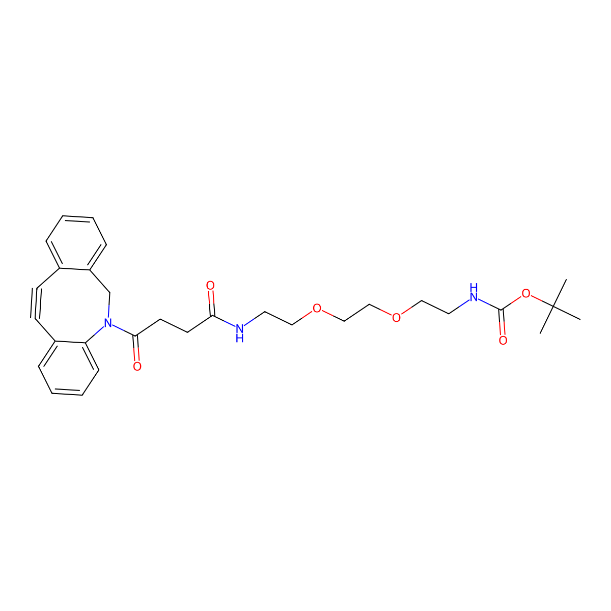 DBCO-PEG2-NH-Boc molecular structure, CAS 2377004-08-3