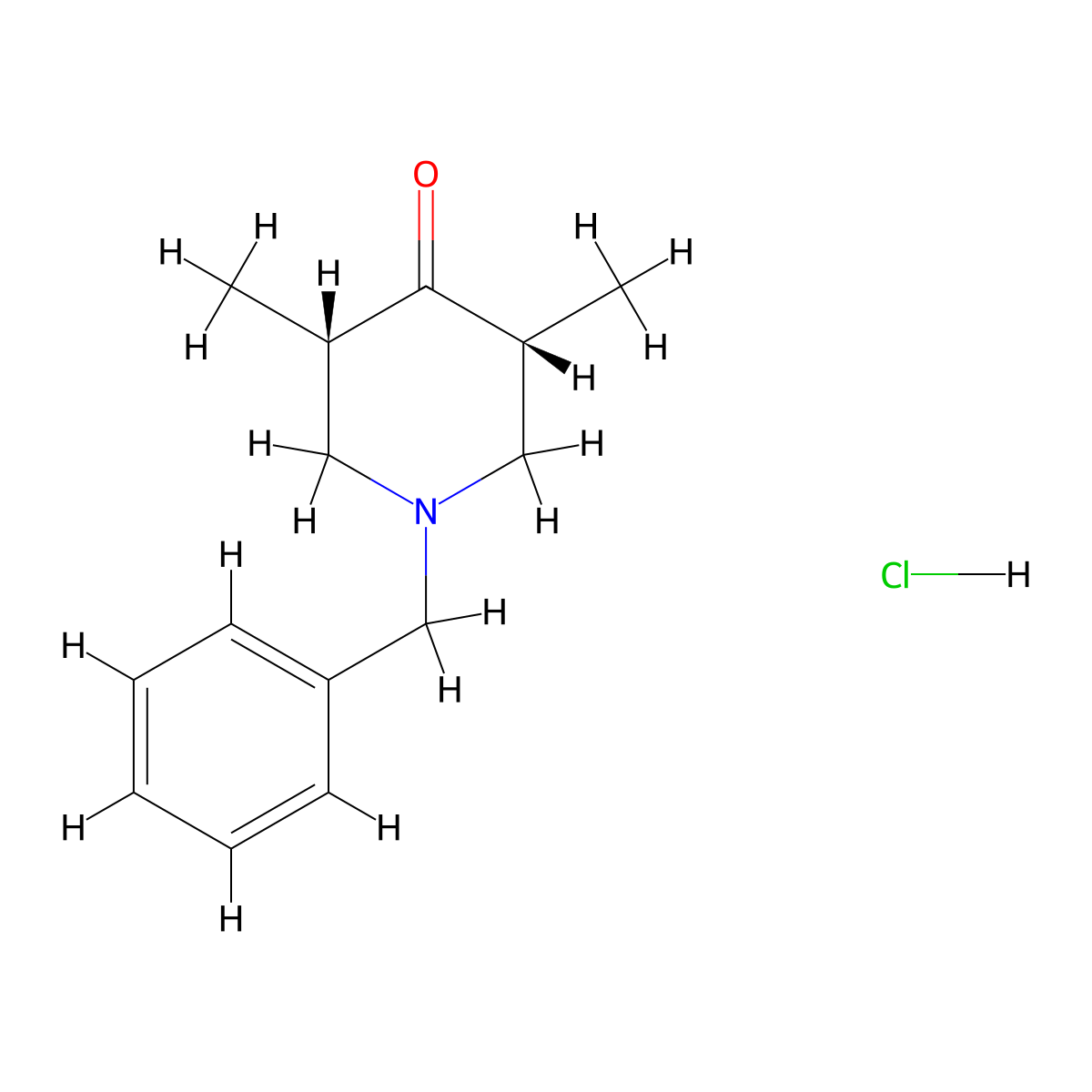 (3R,5S)-1-benzyl-3,5-dimethylpiperidin-4-one hydrochloride molecular structure, CAS 2377004-13-0