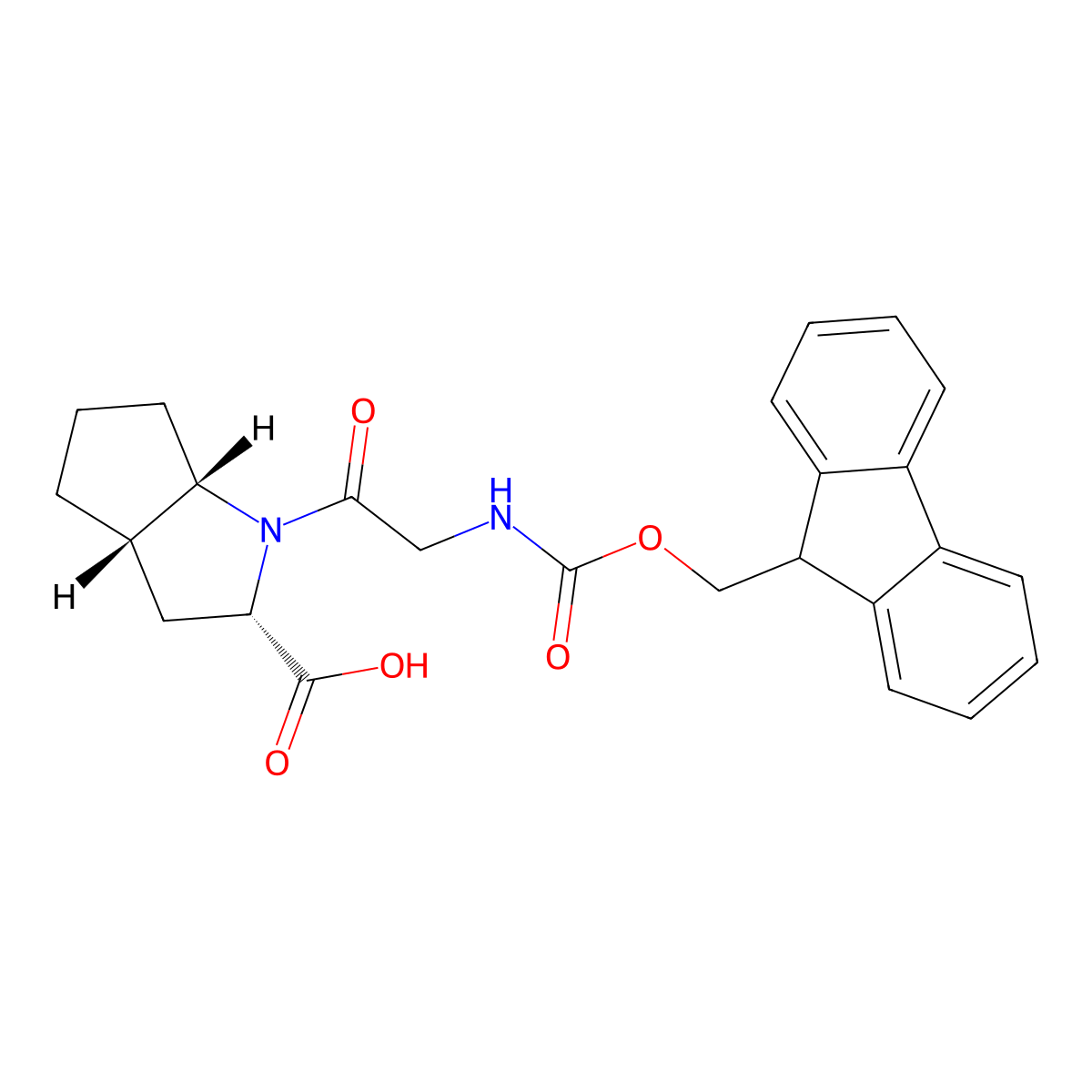 (2S,3aS,6aS)-1-[2-({[(9H-fluoren-9-yl)methoxy]carbonyl}amino)acetyl]-octahydrocyclopenta[b]pyrrole-2-carboxylic acid molecular structure, CAS 2377004-21-0