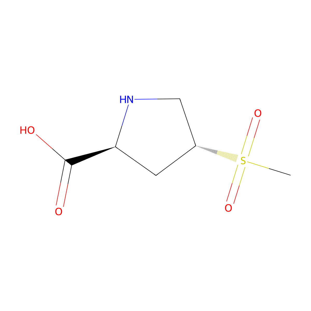 (2S,4R)-4-methanesulfonylpyrrolidine-2-carboxylic acid molecular structure, CAS 2377004-34-5