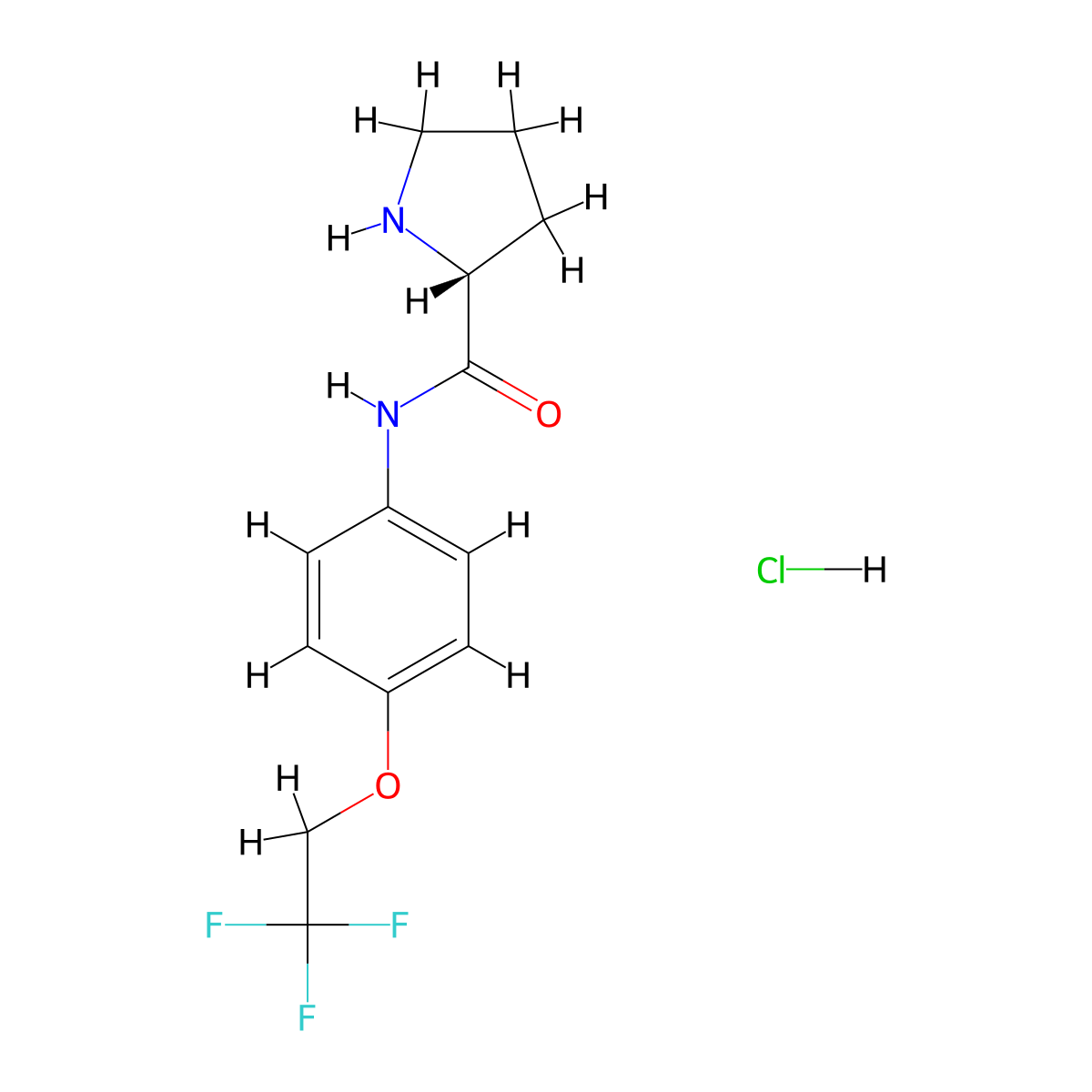 (2R)-N-[4-(2,2,2-Trifluoroethoxy)phenyl]pyrrolidine-2-carboxamide;hydrochloride molecular structure, CAS 2377004-36-7