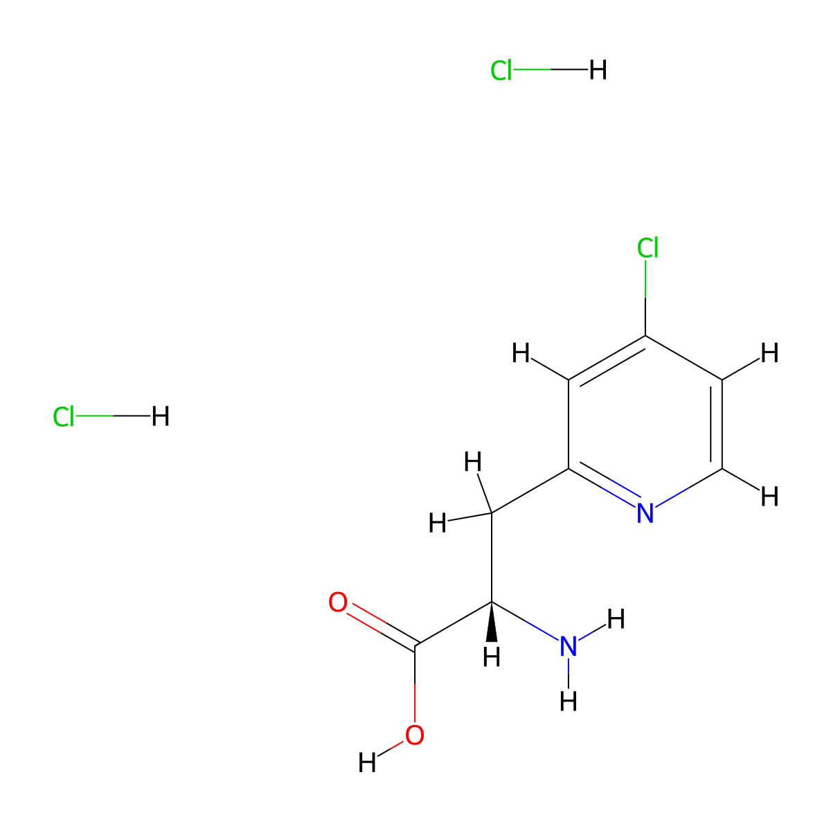 (2S)-2-amino-3-(4-chloropyridin-2-yl)propanoicaciddihydrochloride molecular structure, CAS 2377004-68-5