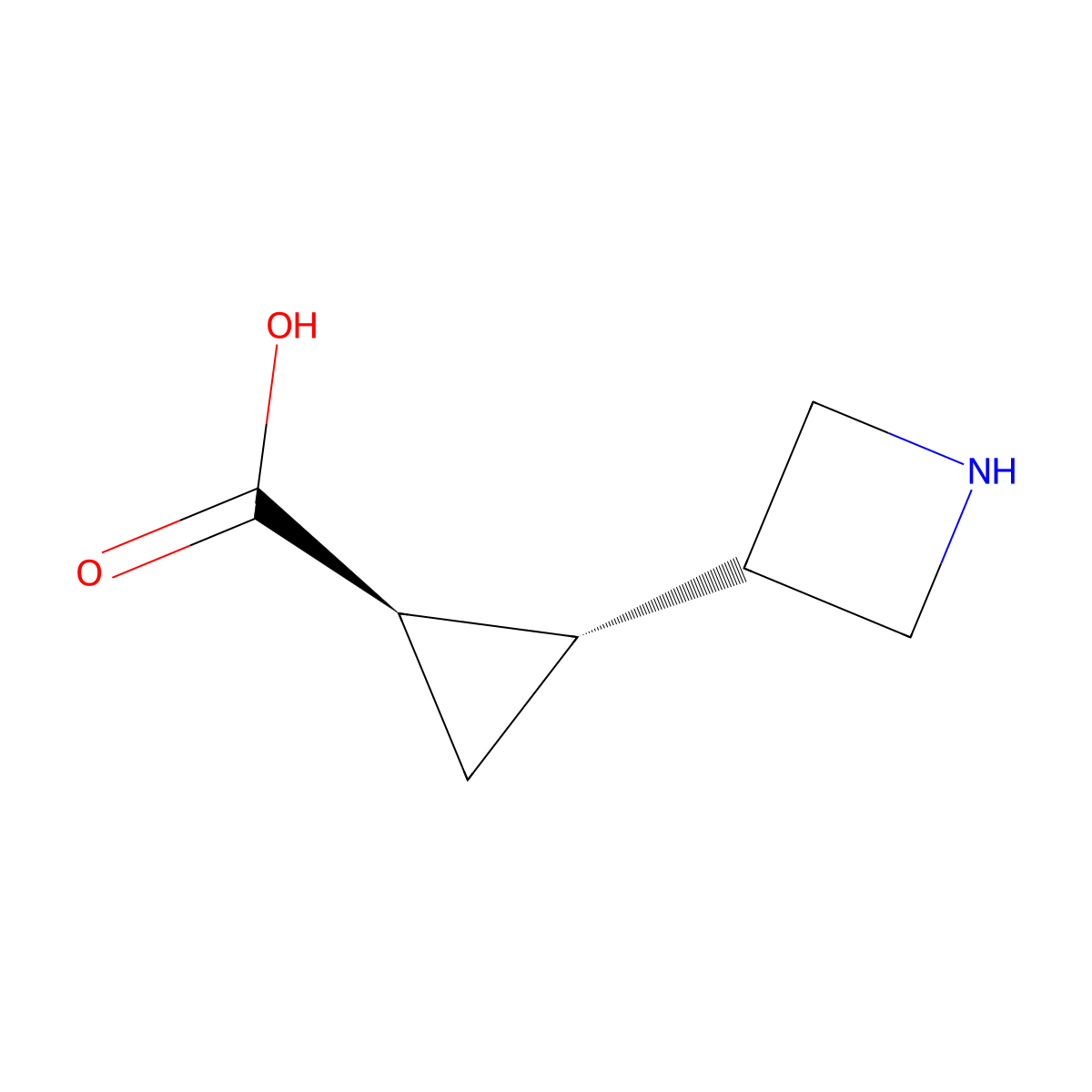 rac-(1R,2S)-2-(azetidin-3-yl)cyclopropane-1-carboxylic acid molecular structure, CAS 2377004-69-6