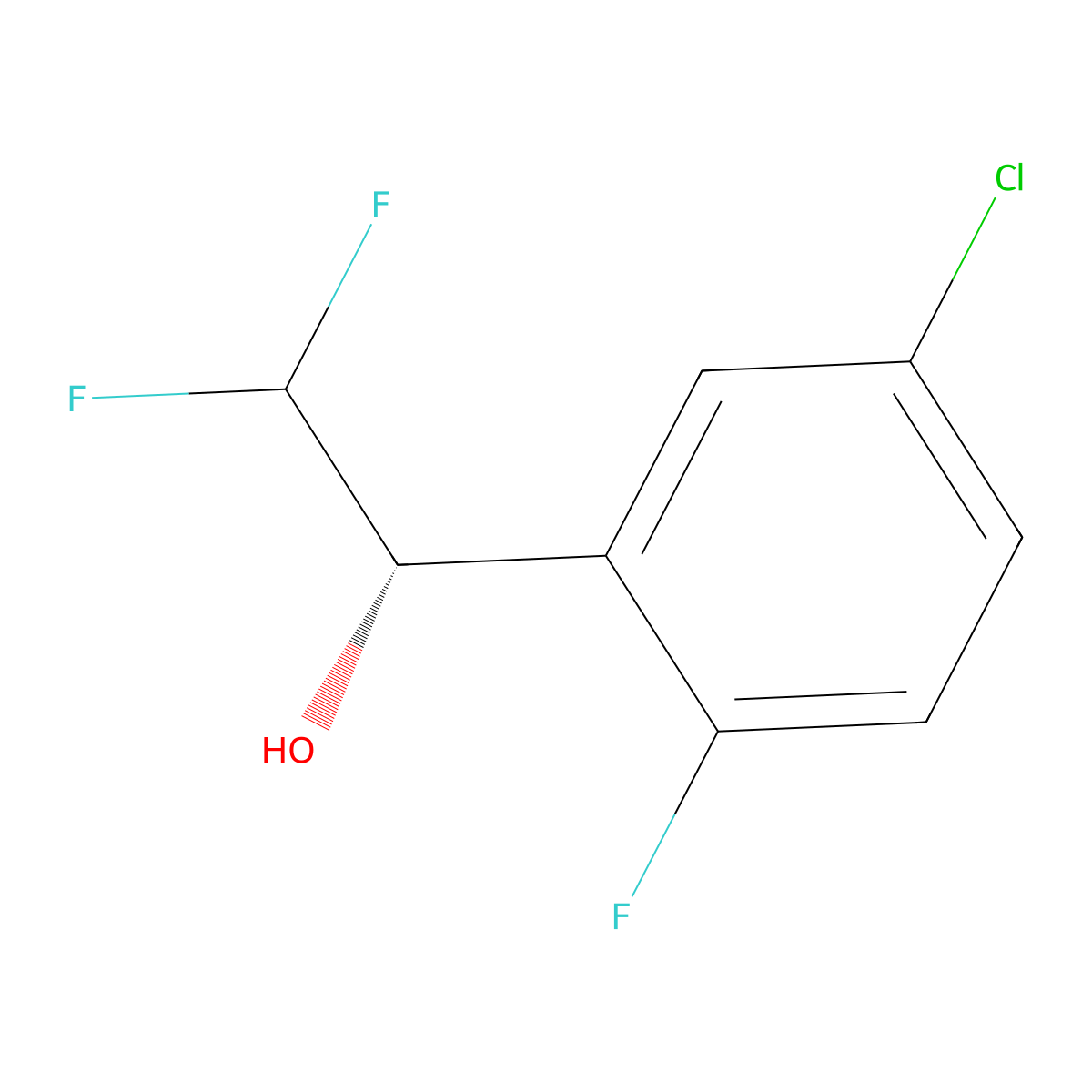 (1S)-1-(5-chloro-2-fluorophenyl)-2,2-difluoroethan-1-ol molecular structure, CAS 2377004-74-3