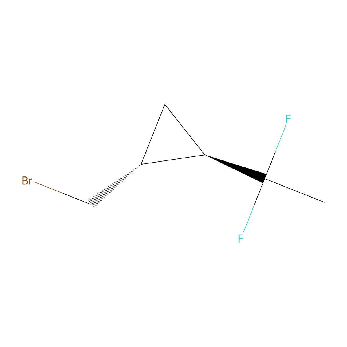 (1R,2R)-1-(Bromomethyl)-2-(1,1-difluoroethyl)cyclopropane molecular structure, CAS 2377004-79-8