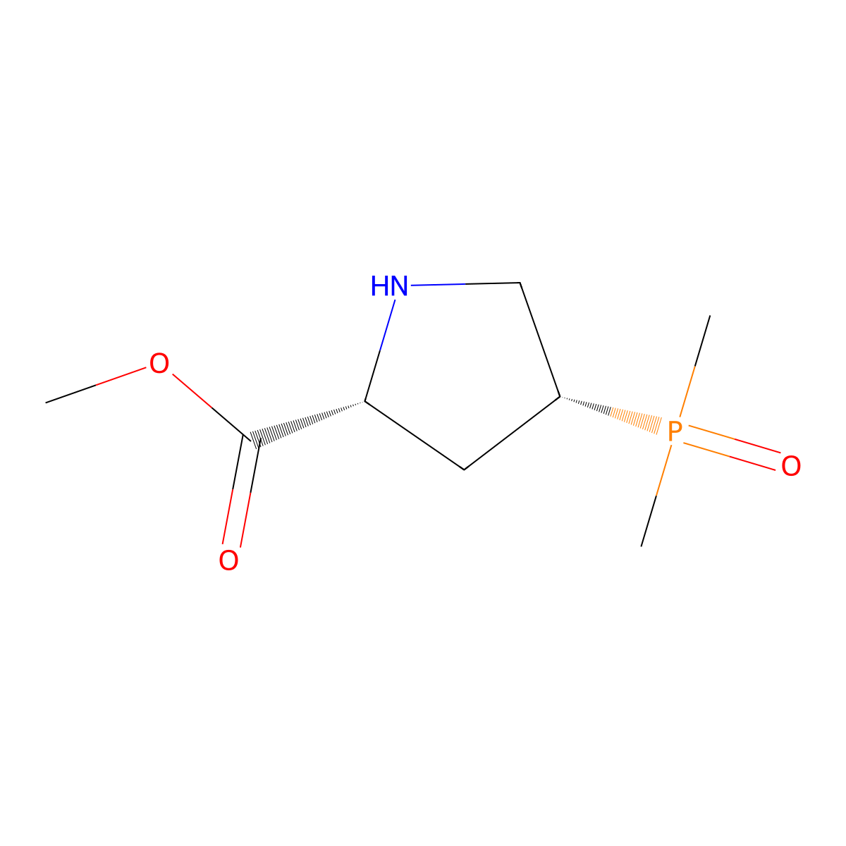 rac-methyl (2R,4R)-4-(dimethylphosphoryl)pyrrolidine-2-carboxylate molecular structure, CAS 2377004-82-3