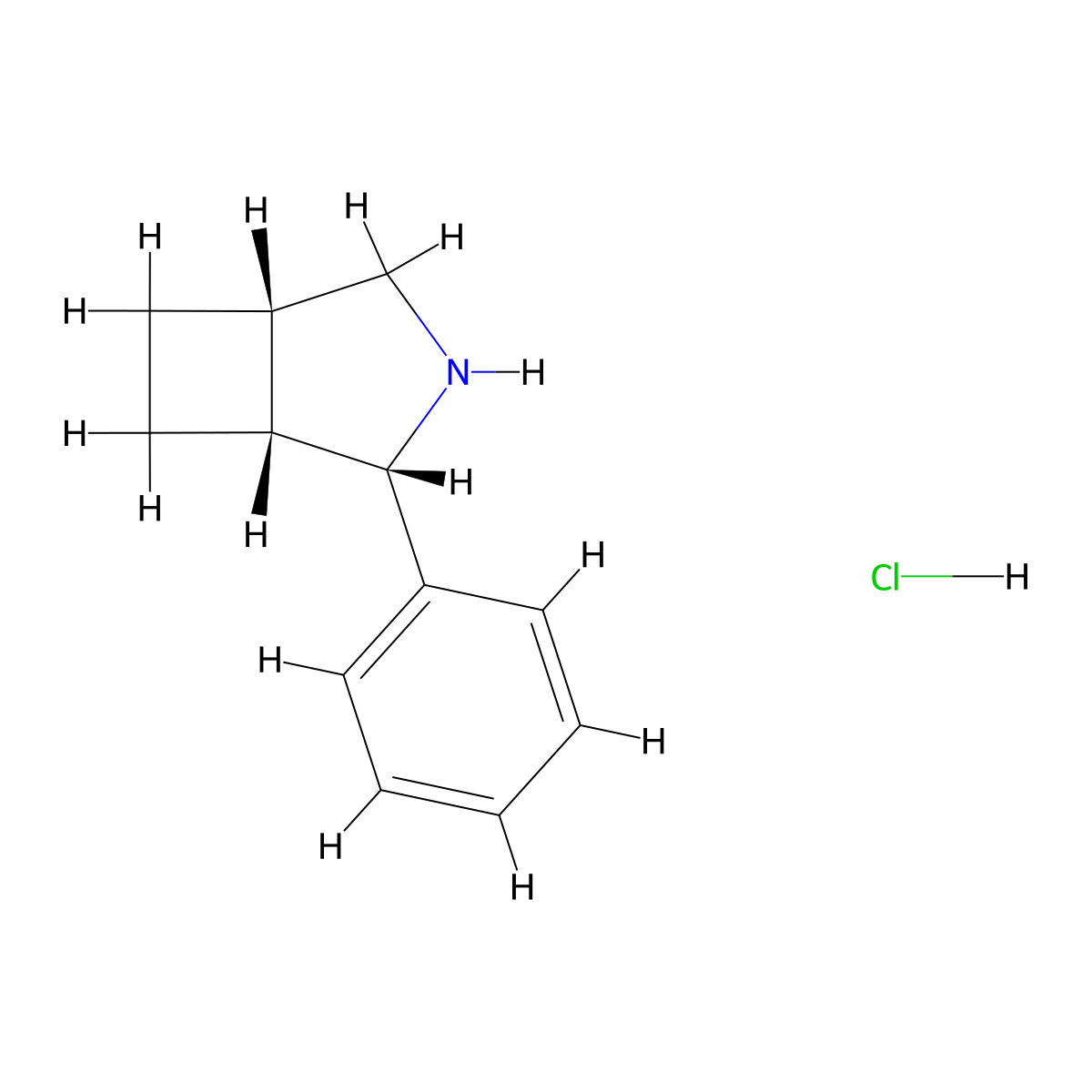 rac-(1R,2S,5S)-2-phenyl-3-azabicyclo[3.2.0]heptanehydrochloride molecular structure, CAS 2377004-90-3