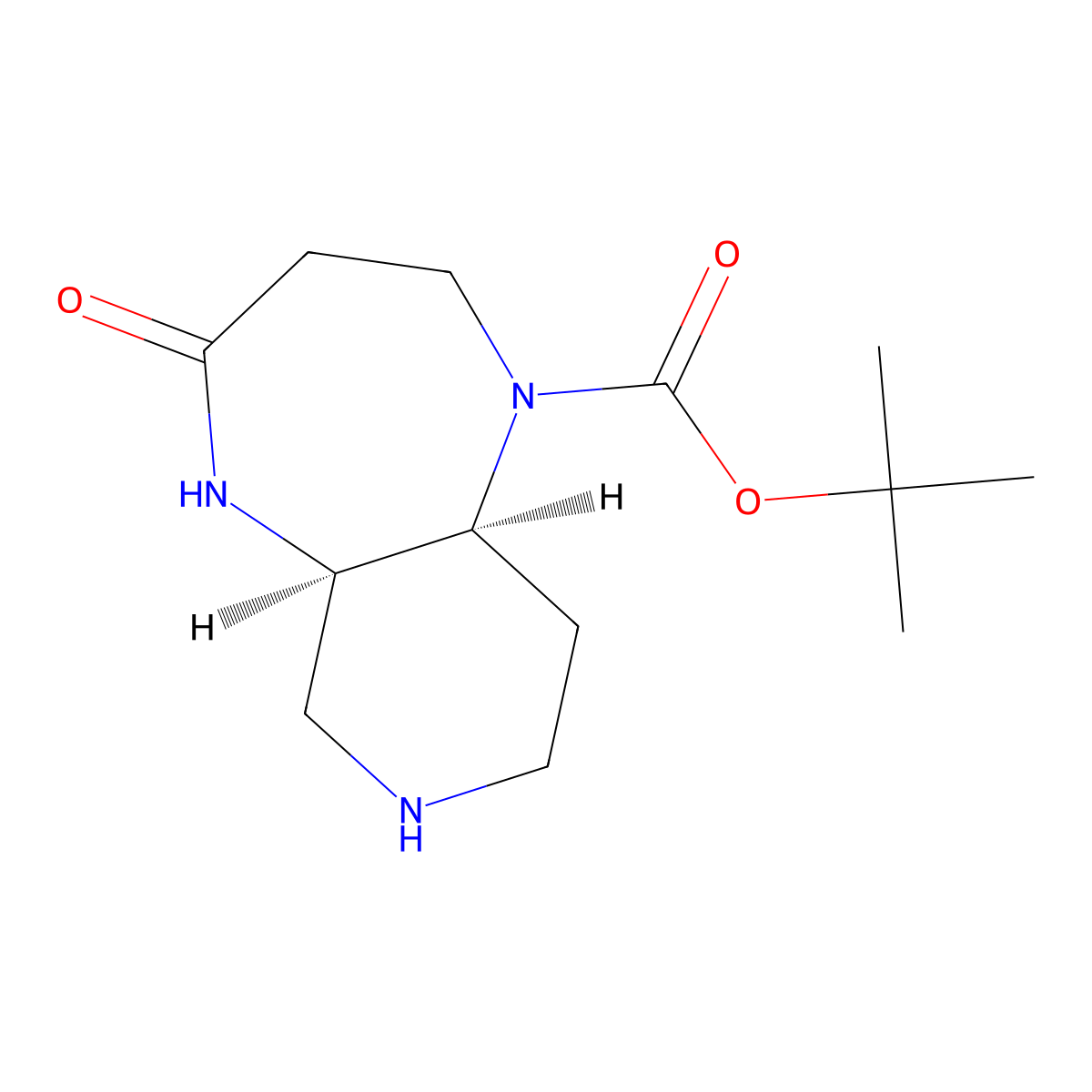 rac-tert-butyl (5aR,9aS)-4-oxo-decahydro-1H-pyrido[3,4-b][1,4]diazepine-1-carboxylate molecular structure, CAS 2377005-04-2