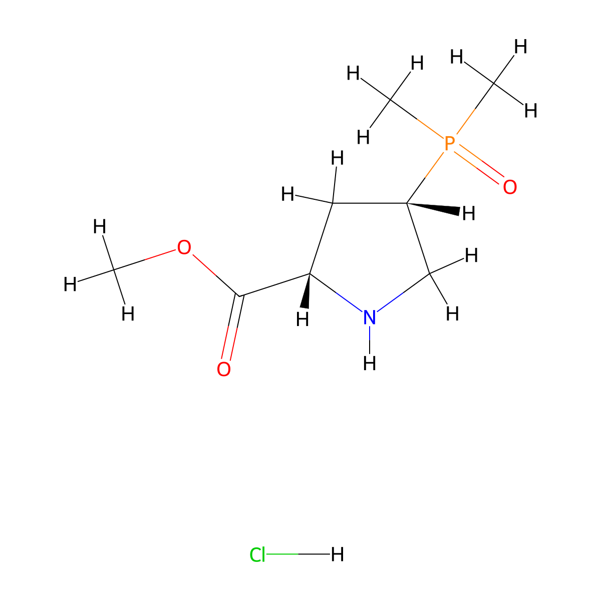 rac-methyl(2R,4R)-4-(dimethylphosphoryl)pyrrolidine-2-carboxylatehydrochloride molecular structure, CAS 2377005-06-4