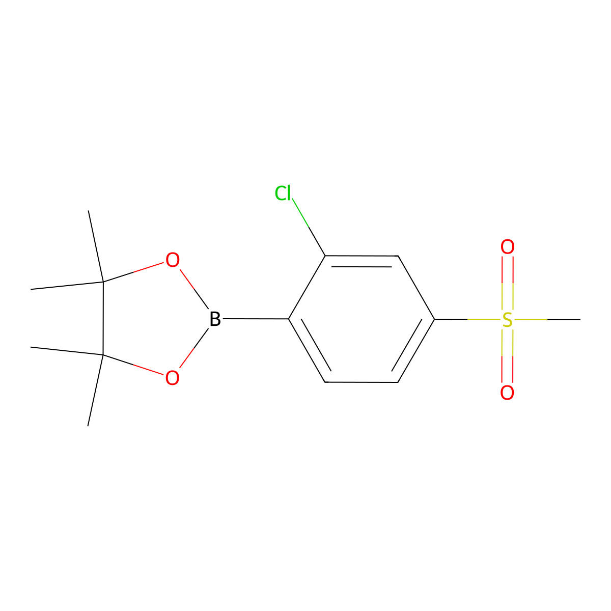2-(2-Chloro-4-(methylsulfonyl)phenyl)-4,4,5,5-tetramethyl-1,3,2-dioxaborolane molecular structure, CAS 2377012-74-1