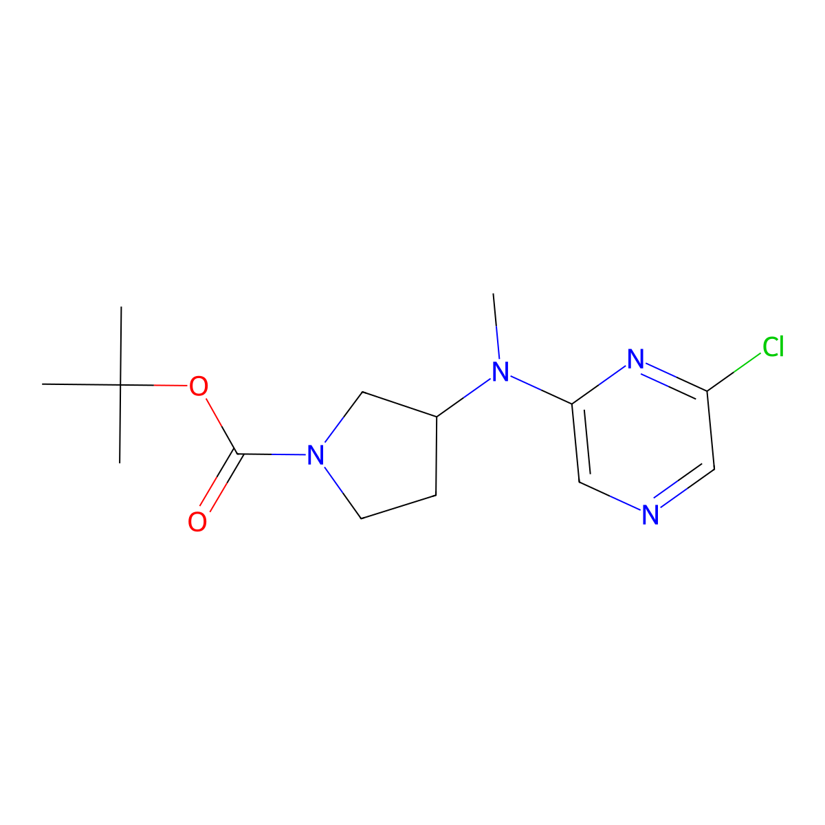Tert-butyl3-[(6-chloropyrazin-2-yl)(methyl)amino]pyrrolidine-1-carboxylate molecular structure, CAS 2377030-63-0