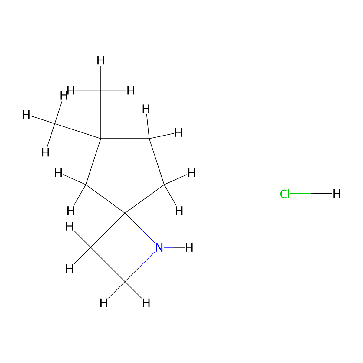 6,6-Dimethyl-1-azaspiro[3.4]octane hydrochloride molecular structure, CAS 2377030-65-2